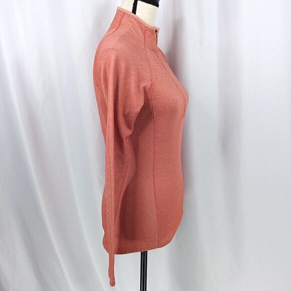 Patagonia Capilene 1/4 Zip Pullover Women Size Small Orange Midweight Base Layer - Picture 2 of 10